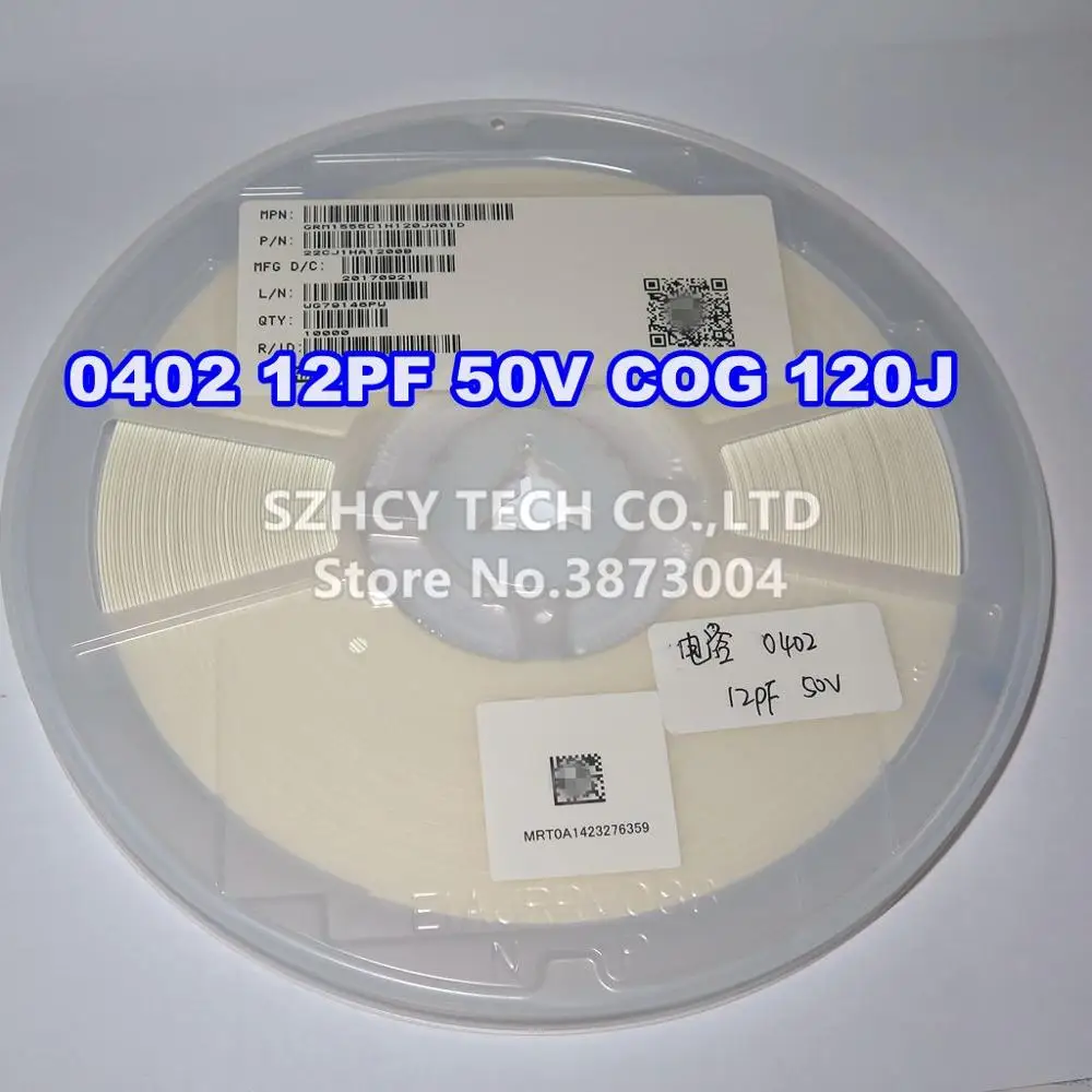 

10000 шт. 0402 12PF с алюминиевой крышкой, 50В COG 120J GRM1555C1H120JA01D новый и оригинальными