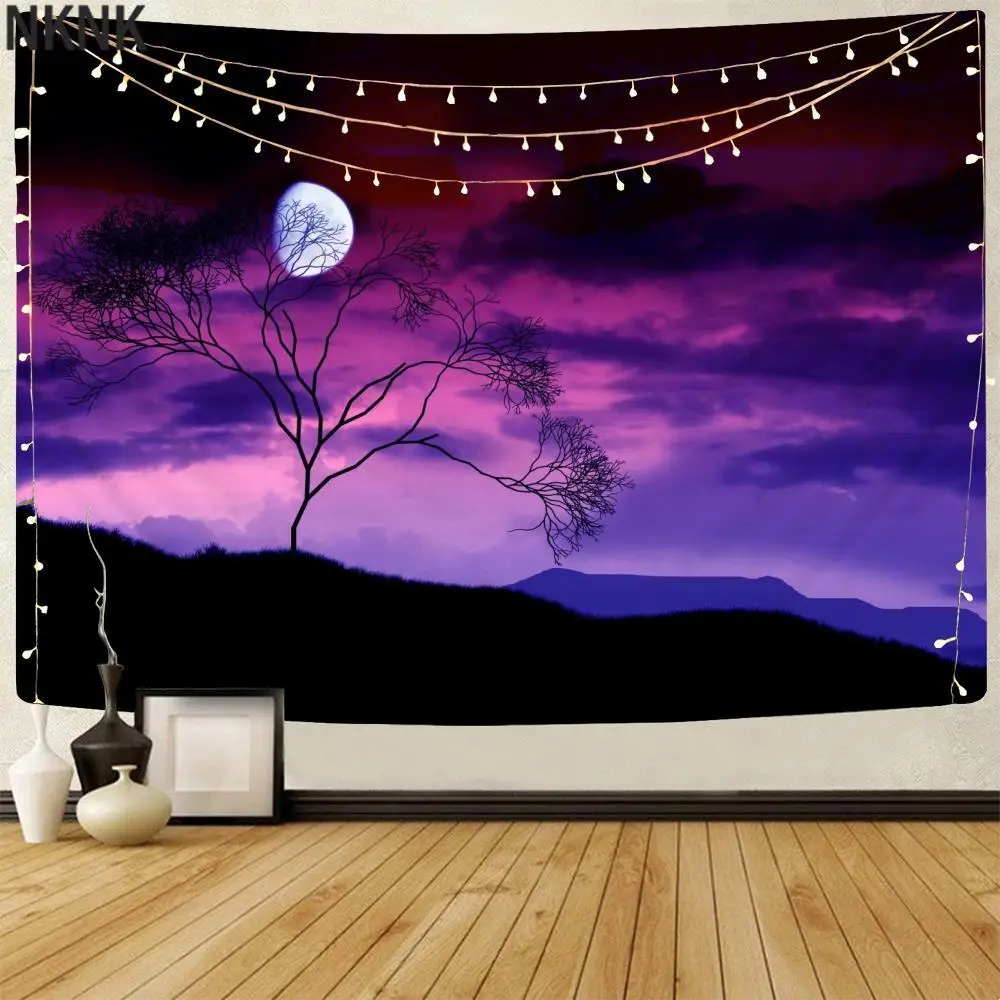 

NKNK Sky Tapestry Moon Tenture Mandala Trees Home Tapestrys Scenery Wall Rugs Wall Hanging Boho decor High Quality Polyester