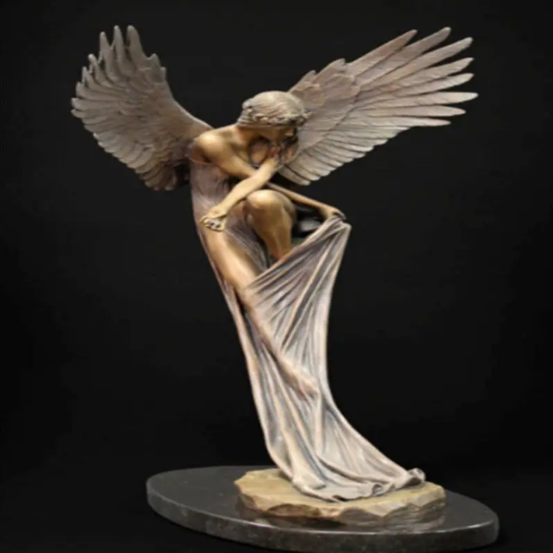 

Nordic Wing Angel Resin Statue Adornments Office Store Cafe Club Figurines Decoration Home Livingroom Desktop Furnishing Crafts