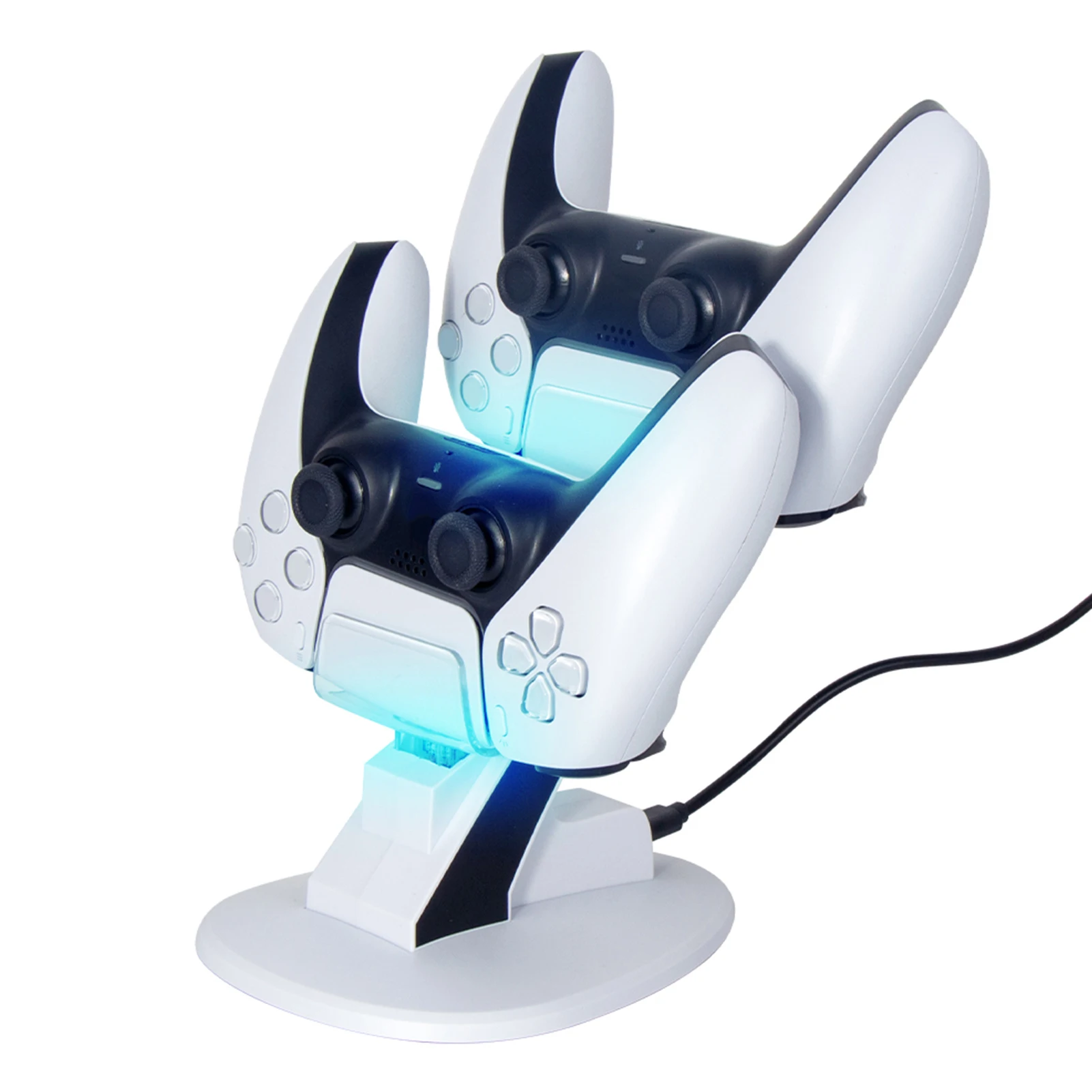 

For DualSense Controller Dual USB Type C Charging Dock LED Indicator Charger Adapter Gamepad Display Stand For PS5 Controllers