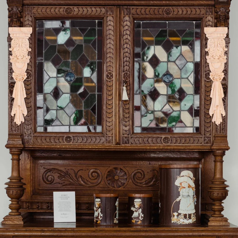 

2Pcs Roman Column Shaped Appliques Unpainted Appliques for Home Furniture Decor