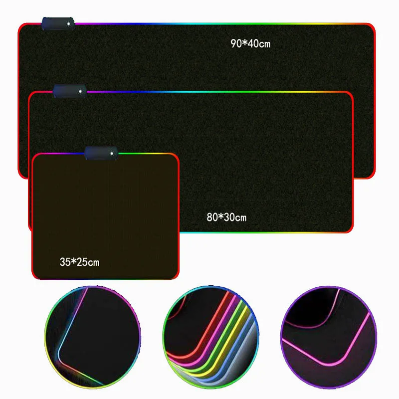 Большой коврик для мыши XGZ RGB с застежкой по краю компьютерного стола
