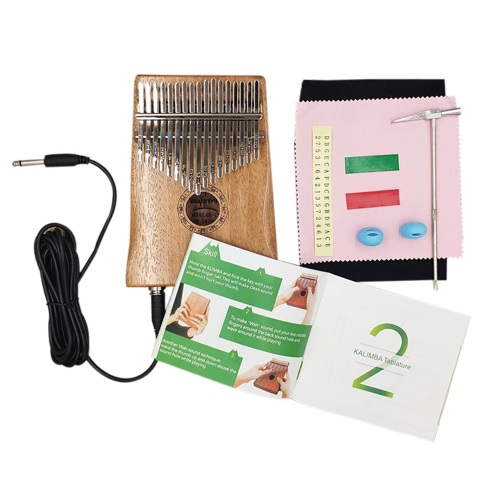 

17 Keys Kalimba Mbira Thumb Finger Piano Portable Solid Wood Rechargeable Musical Instrument Gift for Music Lovers Beginners