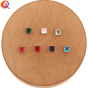 Сердечный дизайн 100 шт. 7*9 мм ювелирные аксессуарыхрустальные подвескиквадратная формаручная работасерьгиDIY ИзготовлениеCZ кулон