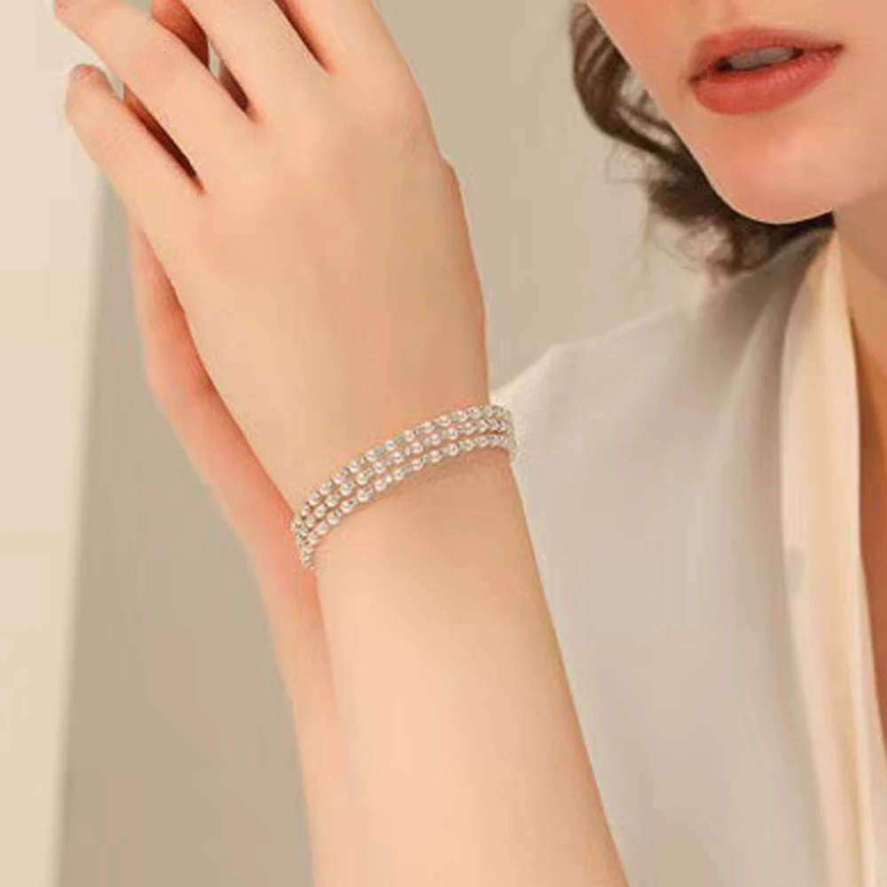 Очень девушки Многослойные белые браслеты с жемчужными бусинами Шарм