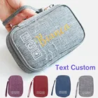 Многофункциональная цифровая мини-сумка с текстом на заказ, внешний аккумулятор, кабель для передачи данных, наушники, U-диск, сумка на молнии, аксессуары для путешествий