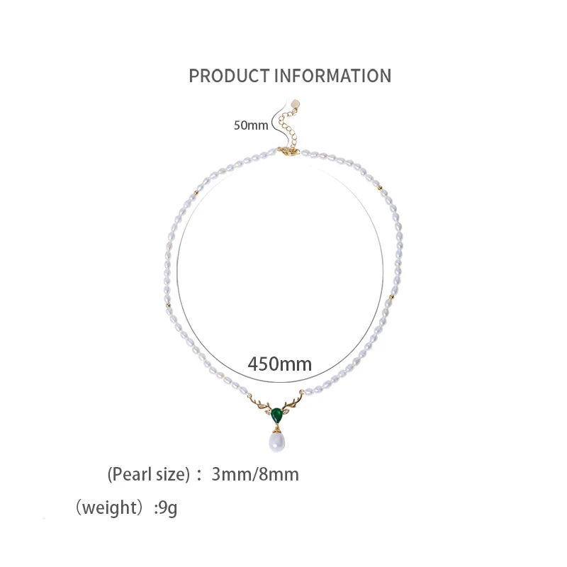 

Simple freshwater pearl necklace 210326-91