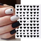 3D наклейки для ногтей, 1 шт., золотистые, черные, сердца, любовь, самоклеящиеся буквы, украшения для ногтей, наклейки-звезды аксессуары для маникюра