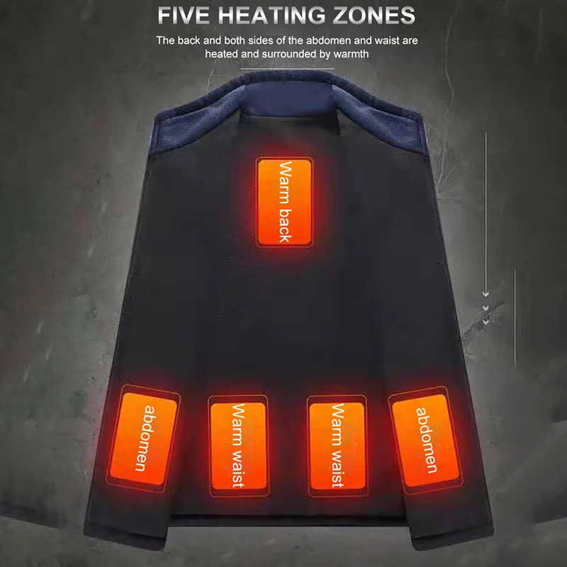PARATAGO зимний Электрический теплый жилет с нагревом флисовая умная Мужская