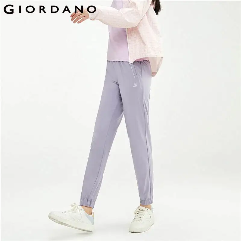 

Giordano женские брюки высокотехнологичные Серебристые антибактериальные джоггеры легкие простые Стрейчевые брюки 05411066