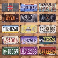 united states car metal license tin sign art poster shabby plaque iron poster pub wall stickers