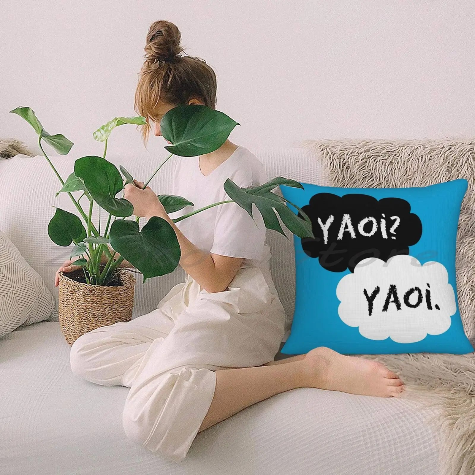 Yaoi? Yaoi. Чехол для телефона из льняной плюшевой бархатной ткани с принтом на заказ