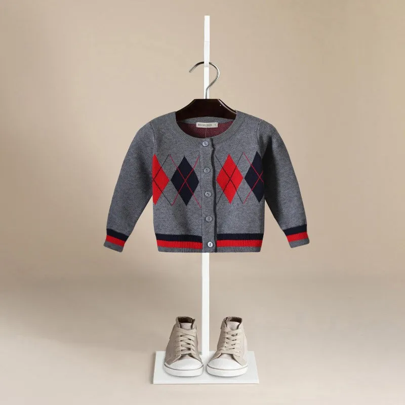 Кардиган для маленьких мальчиков и девочек Осенний хлопковый свитер Верхняя