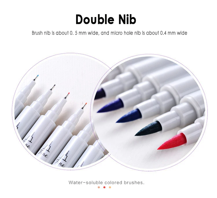 Водорастворимый двусторонний маркер ручка для творчества с ручной росписью