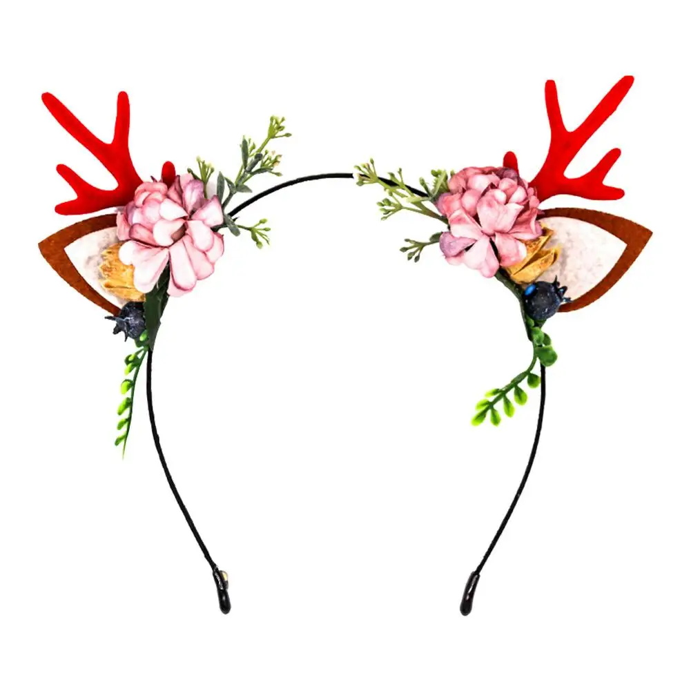 

Cute Horn Hair Christmas Hats Plush Head Lightweight Lovely HairDecor For Christmas Costume Holiday Party