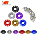 10 шт., универсальная модификация для автомобильного стайлинга, Алюминиевые гайки M6, шестигранные крепежные детали, болты для омывателя номерного знака, аксессуары JDM