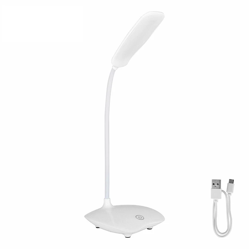 

Touch Sensor LED Desk Light USB Rechargeable Dimmable Bedside Reading Lamp DC 5V 400 mAh Portable Reading Study Lamps White
