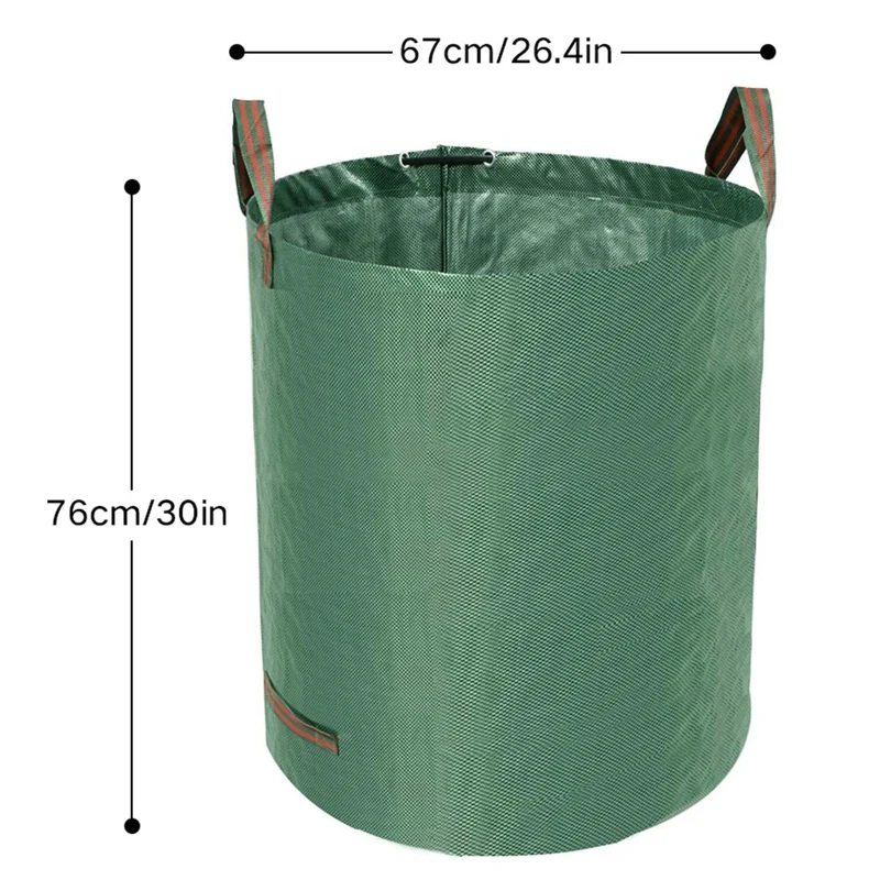 

3-Piece Set Garden Bag Independent Foldable Green Storage Bag for Agriculture and Forest Leaves 272L