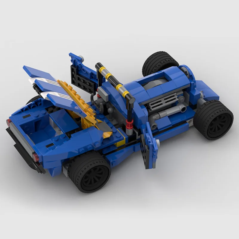 

Blue Color Car Small Decoration Building Blocks Diy 384 Pcs MOC Bricks Toys For Boys Adult Children Kid Racing Series Xmas Gift