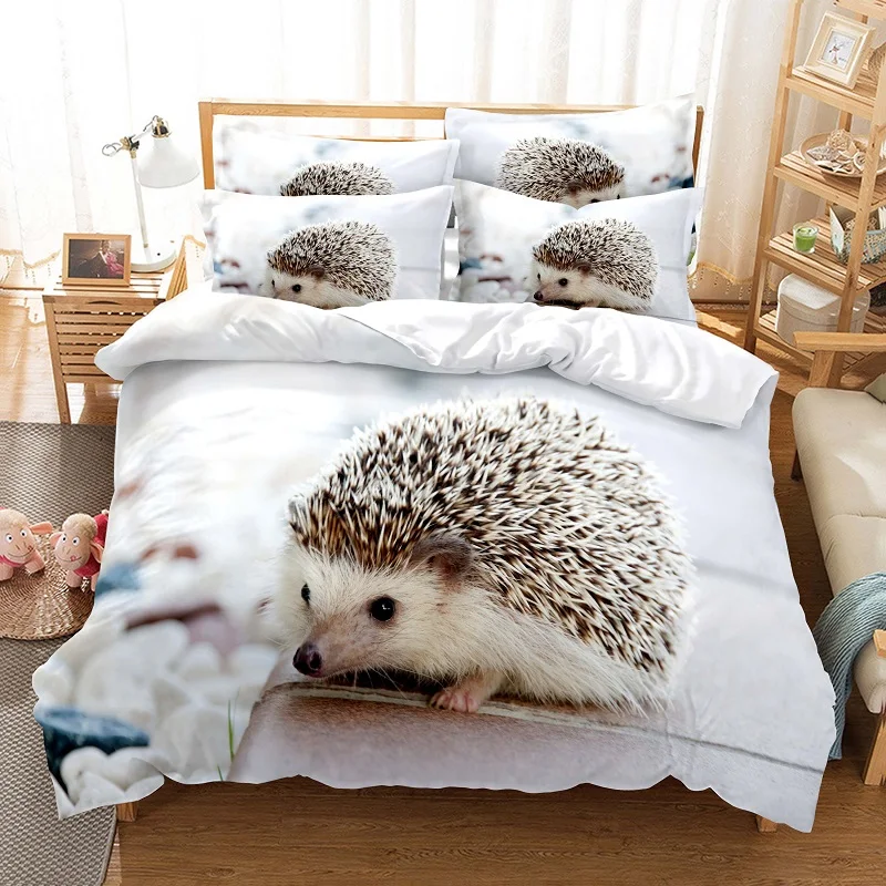 

3D Hedgehog Queen Bedding Duvet Cover Set Bedding Set Bed Cover Cotton Queen Bedroom Bed Cover Set Bedding Comforter Bedding Set