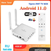 ugoos am7 tv box amlogic s905x4 ddr4 4gb ram 32gb rom android 11 support av1 cec hdr wifi6 1000m otg 4k bt5 0