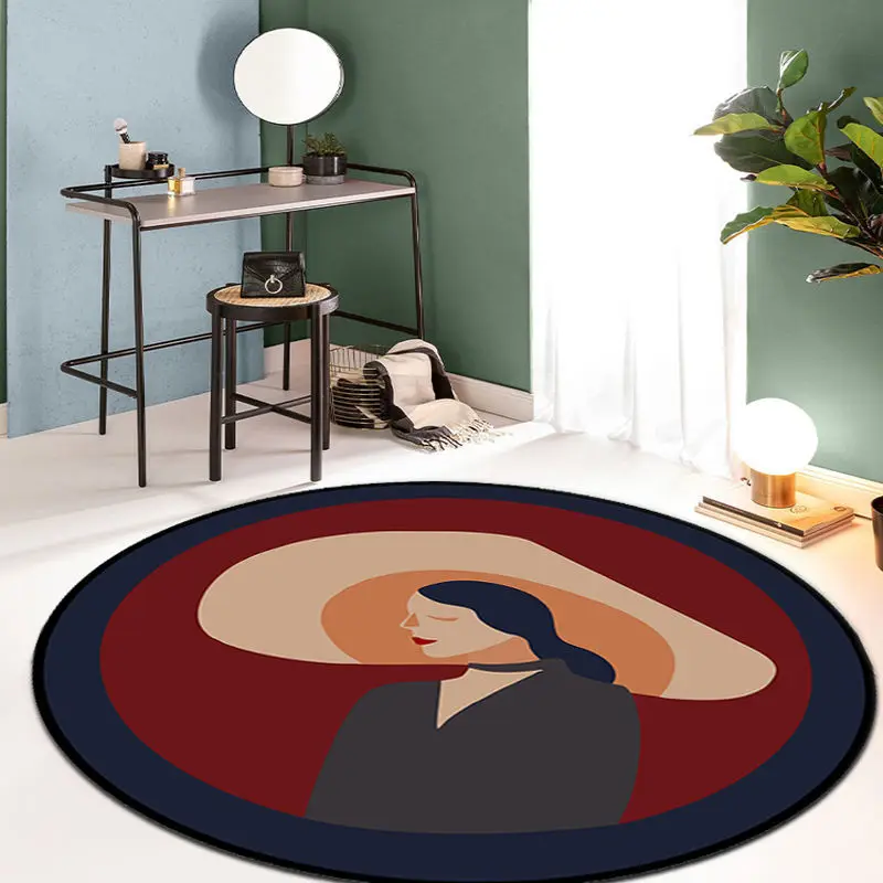 

Детский ковер, круглые Мультяшные ковры для гостиной, спальни, прикроватный ковер, ковер для журнального столика, напольный коврик, большой ...