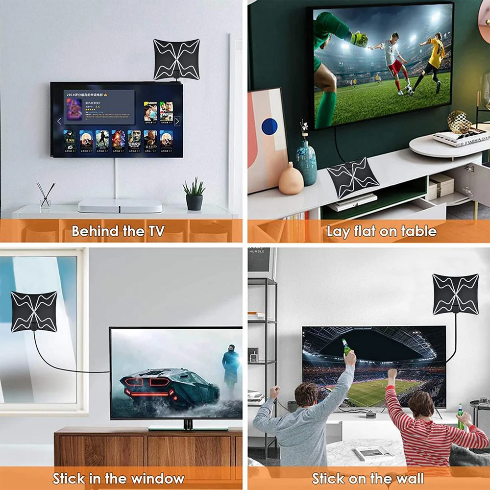 4K High Gain 3800 Miles Digital HDTV Antenna Amplifier Booster Active Indoor Aerial DVB-T2 CBS Freeview TV HD Digital Antenna