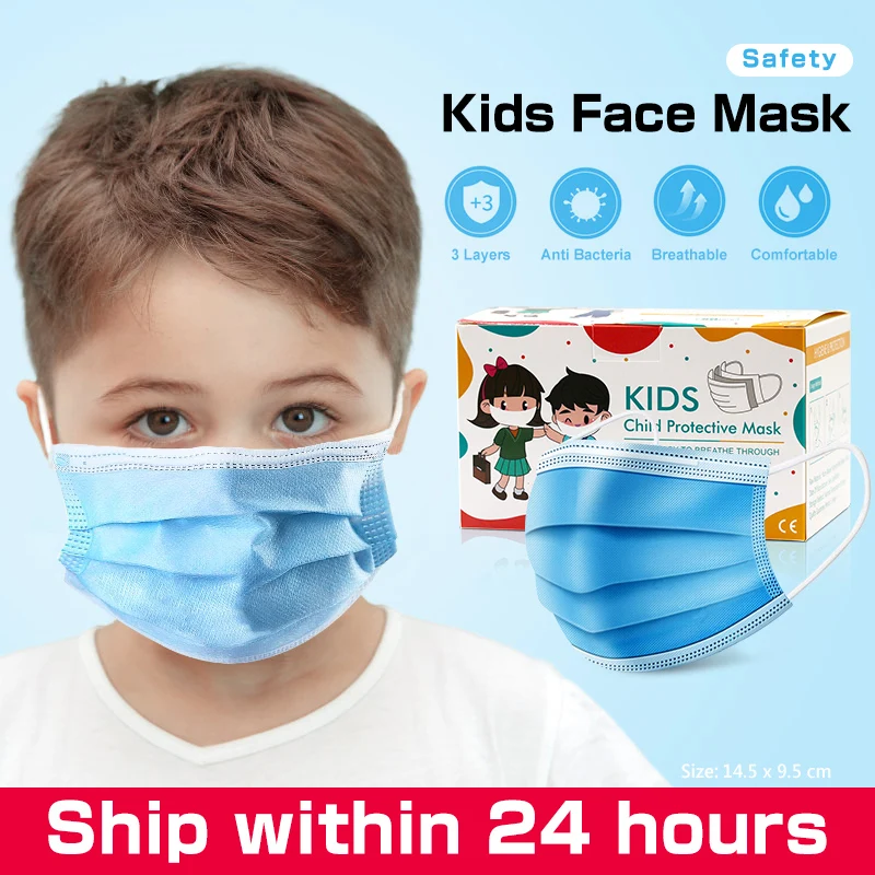 Новинка 1/50 шт. одноразовая защитная маска для детей|Маски| |