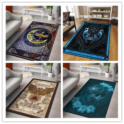 Viking Gothic Witchy Area Rug Witch Altar Rug Yggdrasil Tree of Life Area Rug Living Room Decorative Carpet Rugs Illusion Rug