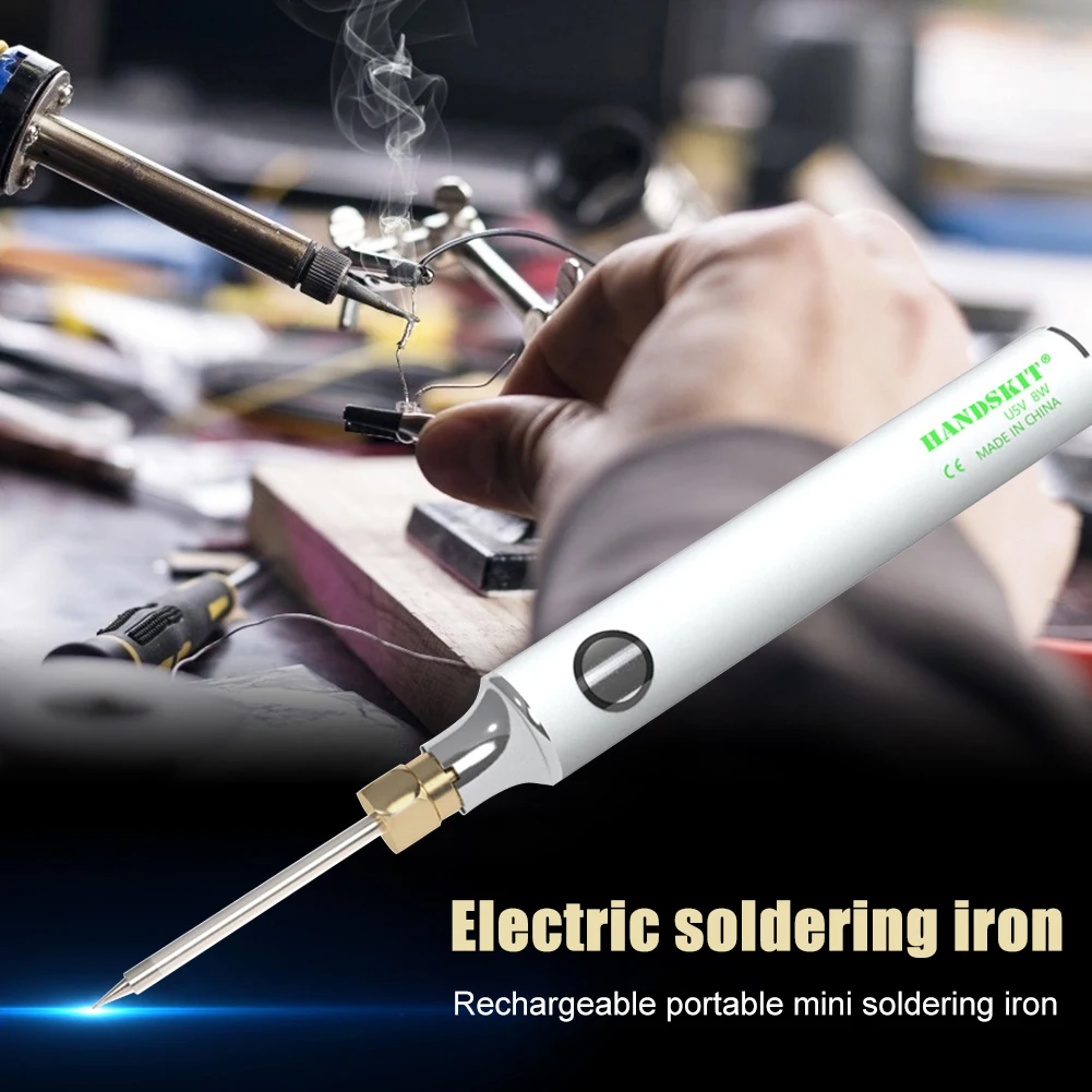 

Portable USB Rechargeable Electric Solder Iron Adjustable Temperature Rework Station 8W 5V Welding Tools Mini Tin Soldering Iron