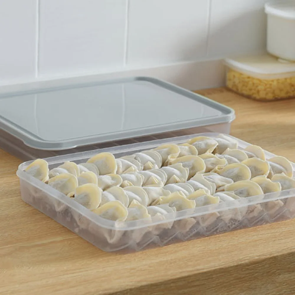 

Plastic Refrigerator Large Capacity Dumplings Freezer Cpntainer Organizer Fo Kitchen Restaurant Dumpling Storage Box