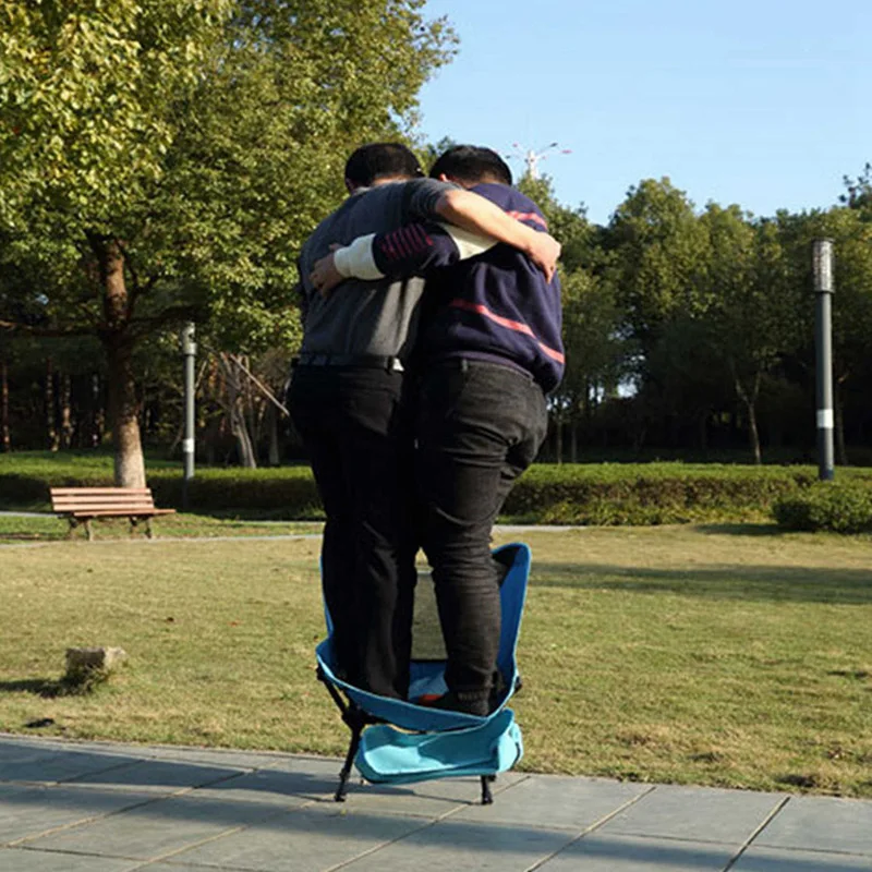 

2PCS Outdoor Portable Folding Chair Beach Chair Fishing Chair Camping Hiking Chair, Blue & Silver Grey