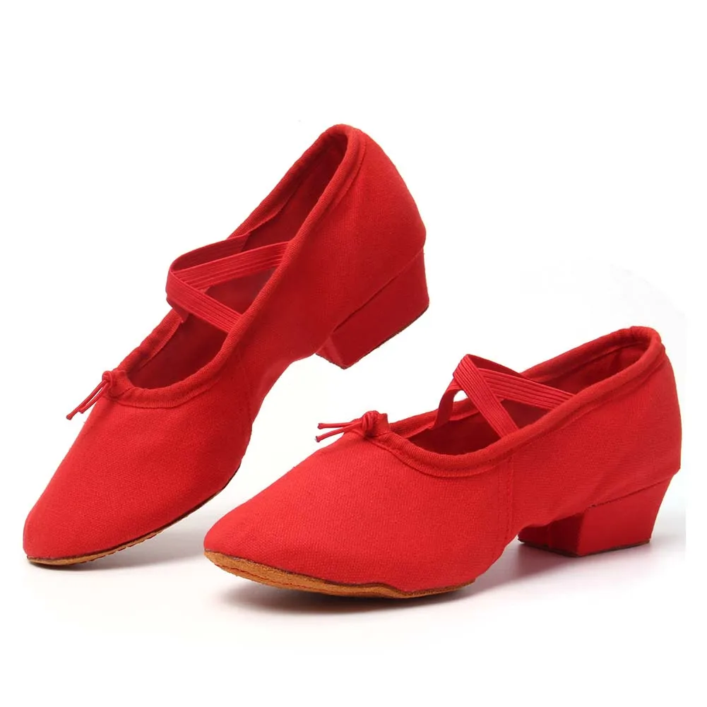 HIPPOSEUS New Ballet Shoes Girls Soft Canvas Non-Slip Children Gym Exercise Dancing Yoga Belly Slippers | Спорт и развлечения