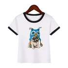 Футболка детская в стиле Харадзюку, милая рубашка с принтом собакийоркширского Террифранцузского бульдога, летняя детская одежда, для мальчиков и девочек