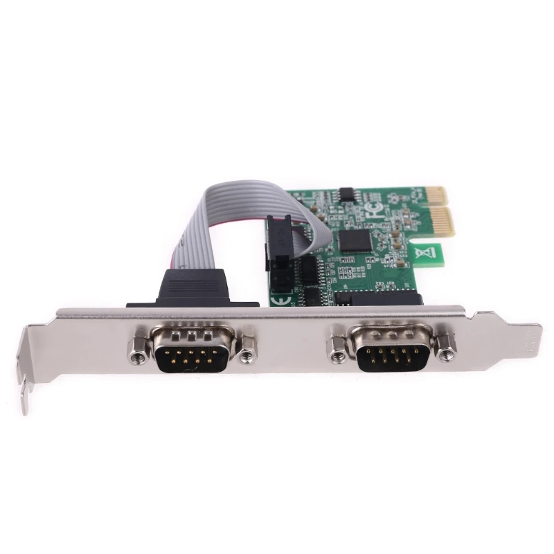 

PCIe Dual Serial Expansion Card Chip AX99100 2 Port Industrial DB9 COM RS232 Converter Adapter Controller