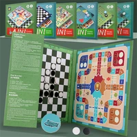 book clip magnetic game chess toy puzzle educational early folding snake chess toy portable snakes and ladders game for children