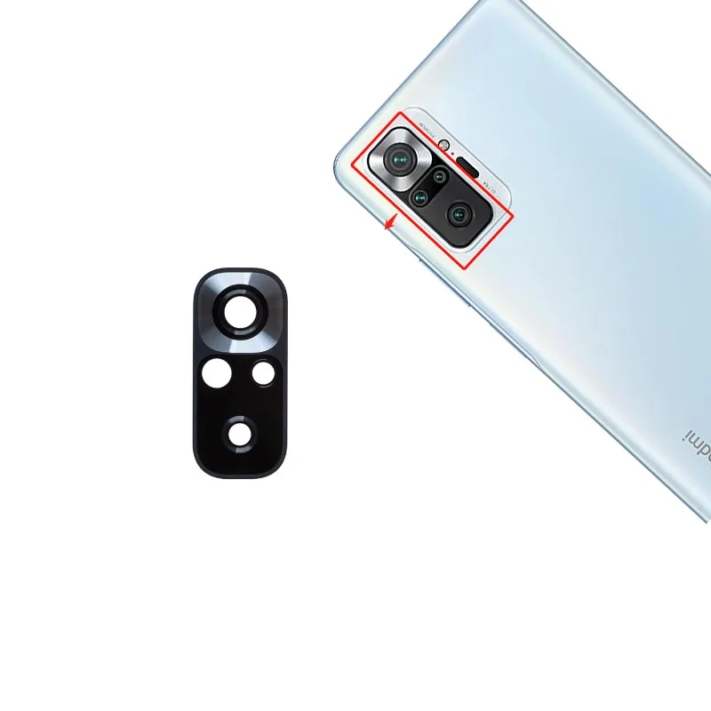 

Новинка, объектив для задней камеры Xiaomi Redmi Note 10 Pro, стеклянный объектив для задней камеры с клеевой наклейкой, M2101K6G M2101K6R, 50 шт.