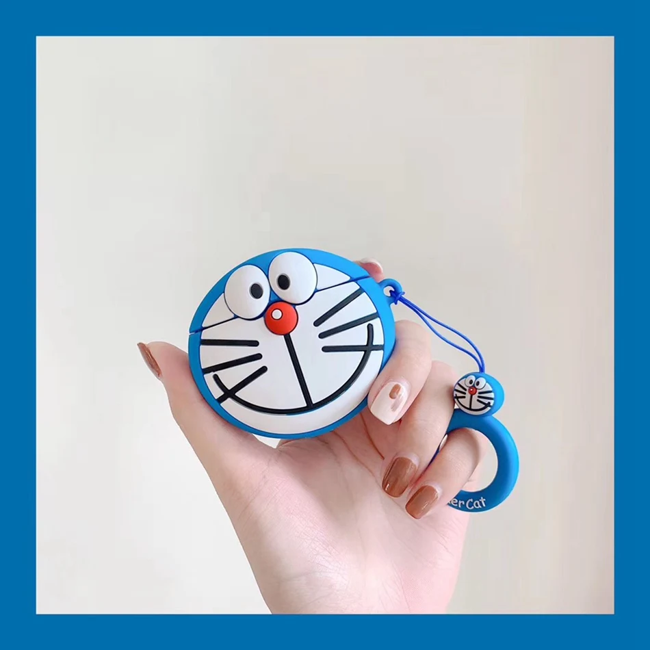 Doraemon Для AirPods чехол 3D милый мультяшный медведь чехол для наушников для Airpods 2/i10/i11TWS ins стильный защитный чехол с кольцом на палец - Цвет: Doraemon
