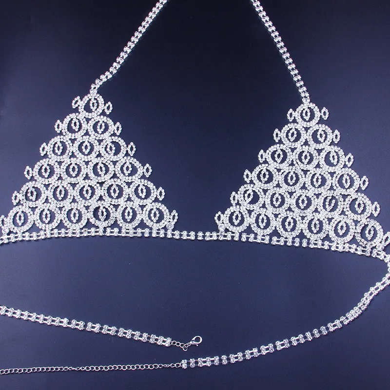 

New Luxury Hollow Crystal Lingerie Body Chain Hot Sexy Rhinestone Bikini Bra Thong Underwear Suit Charm Body Jewelry