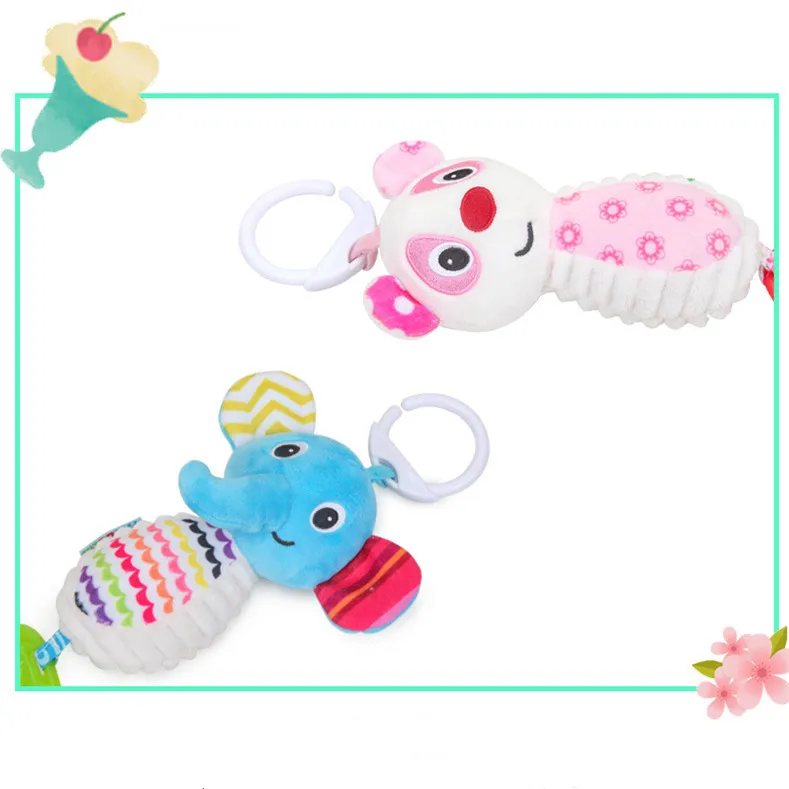 Baby Infant Plush With Teether Cute Animal Hanging Bell Play Toys Doll Gift Cartoon Rattles Crib Bed Stroller for Newborn | Игрушки и
