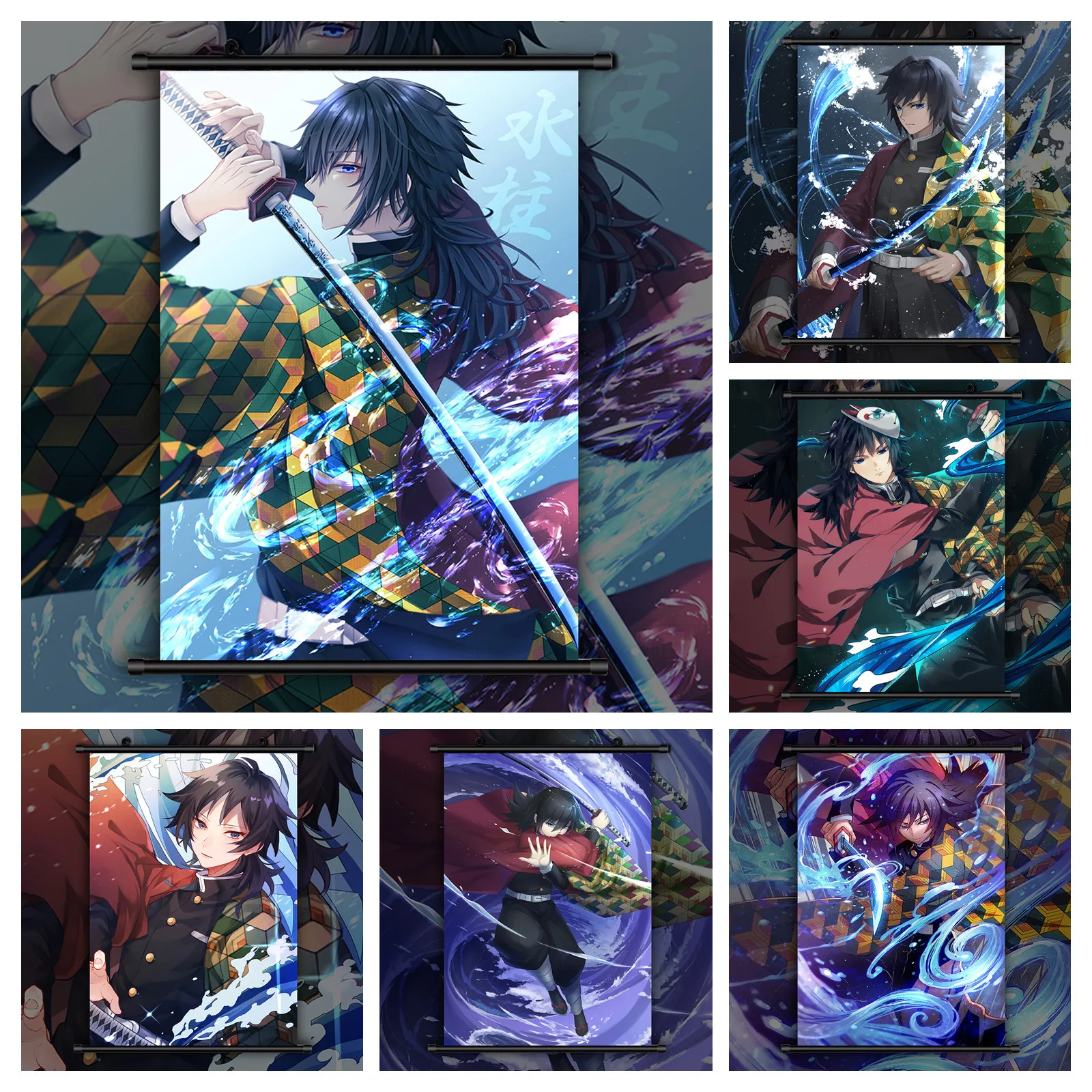 

Demon Slayer kimetsu no yaiba Tomioka Giyuu Anime Manga HD Print Wall Poster Scroll