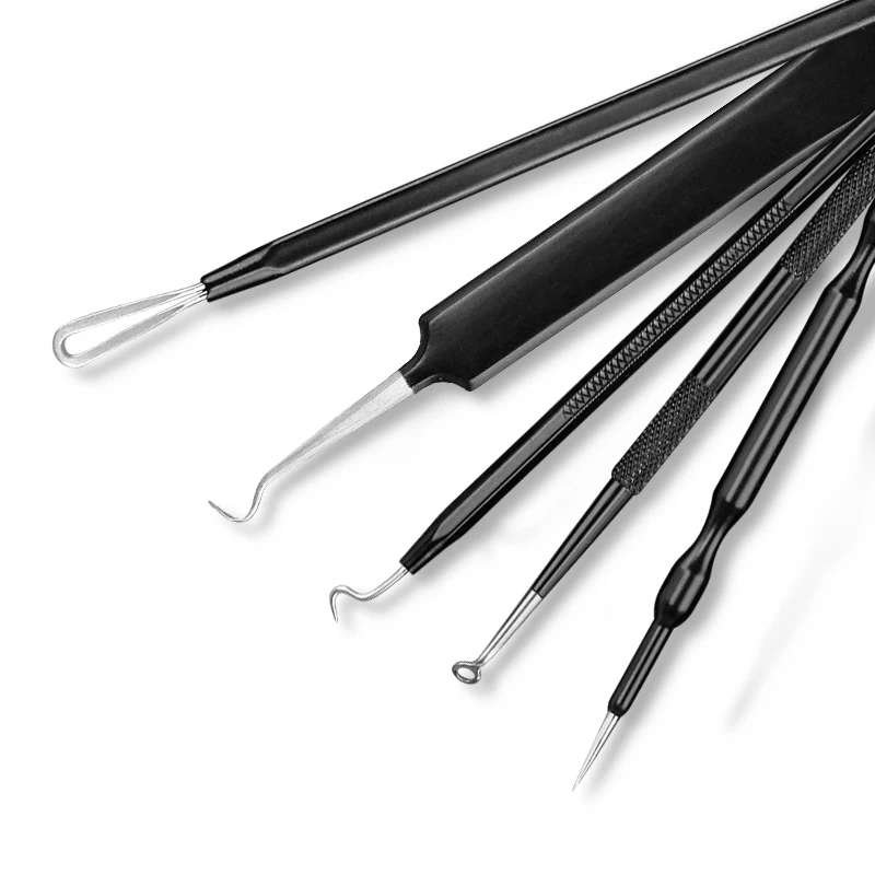 5 шт./компл. набор инструментов для ухода за кожей лица с иглой от прыщей