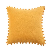 inyahome yellow pompoms nordic pillowcase luxury home decorative euro covers for bed couch sofa super soft coussin canap%c3%a9