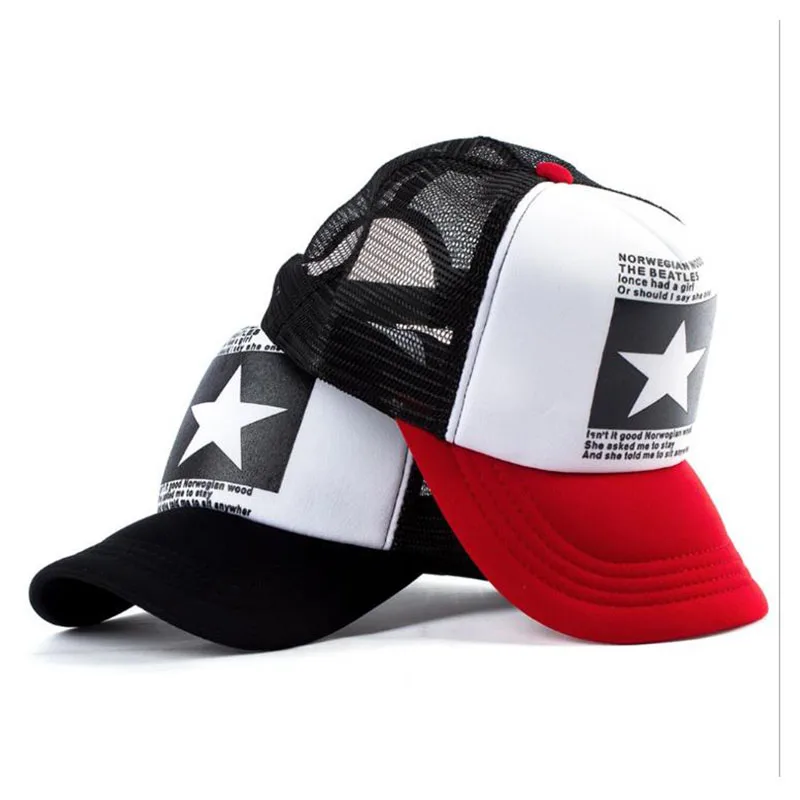 Бейсболки с пятиконечной звездой мужские летние сетчатые бейсболки Спортивная