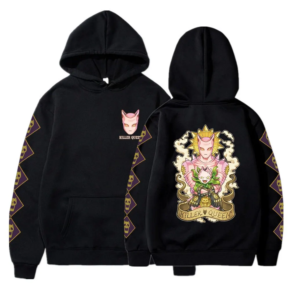 

Jojo's Bizarre Adventure Hoodie Graphic Anime Print Men Women Killer Queen Streetwear Harajuku Sweatshirt Oversized Pullover Boy