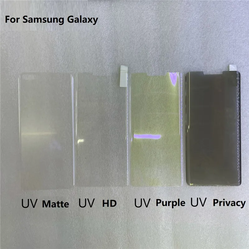 10 компл./лот UV защитная пленка из закаленного стекла для Samsung Galaxy S8 S9 S10 S20 S21 Plus Note 20