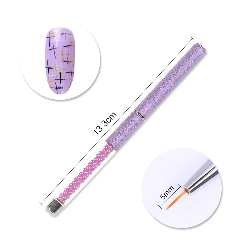 Brush Liner 5mm BORN PRETTY, 1 шт., акриловая ручка для рисования водным мрамором, кисть для рисования серебристыми цветами, инструмент для маникюра и дизайна ногтей, ручка, инструмент для ногтей DIY - Цвет: Brush Liner 5mm