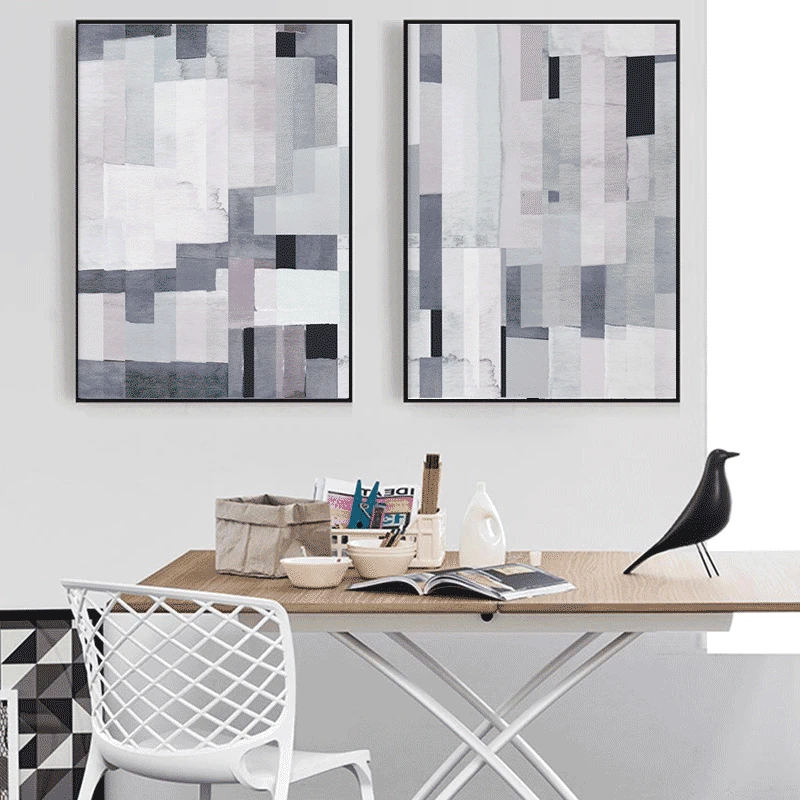 Minimalist Posters and Prints Modern Abstract Wall Art Decor Cloudscape Canvas Painting Mosaic Pictures for Living Room | Дом и сад