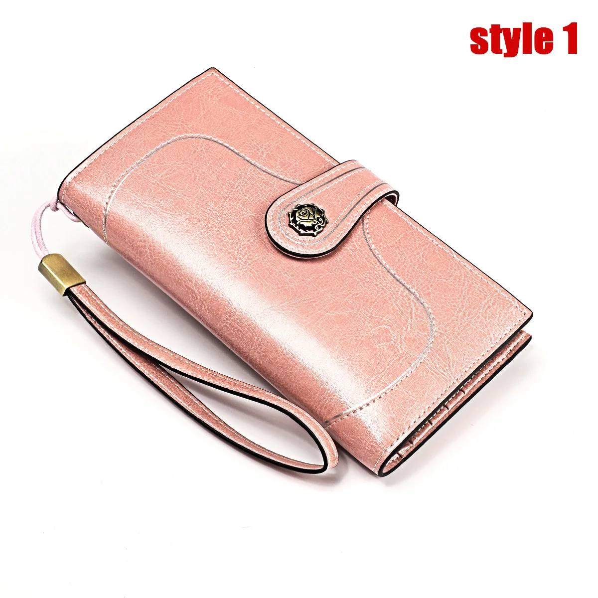 Pink Style 1 Модные RFID Бумажник Для женщин для телефона из натуральной кожи кошелек женский длинный женские бумажники с застежкой-молнией держатель для карт клатч кошельки портмоне сумки - Цвет: Pink Style 1