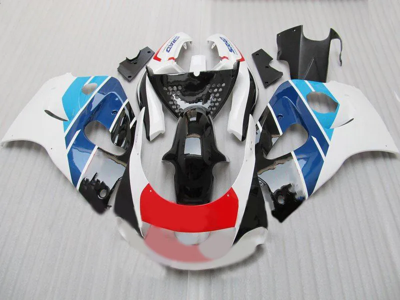 Комплект обтекателей для GSXR600 750 96 97 98 99 00 GSXR 600 GSXR750 1996 1999 2000 ABS белый черно-голубые